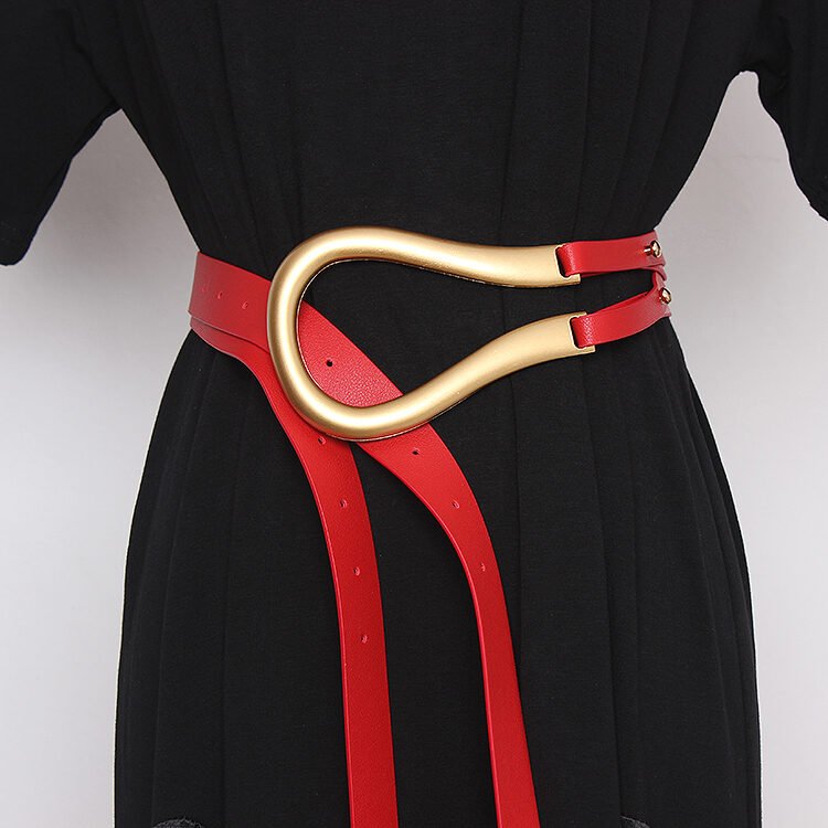 Metal curved large horseshoe buckle belt - Image 2