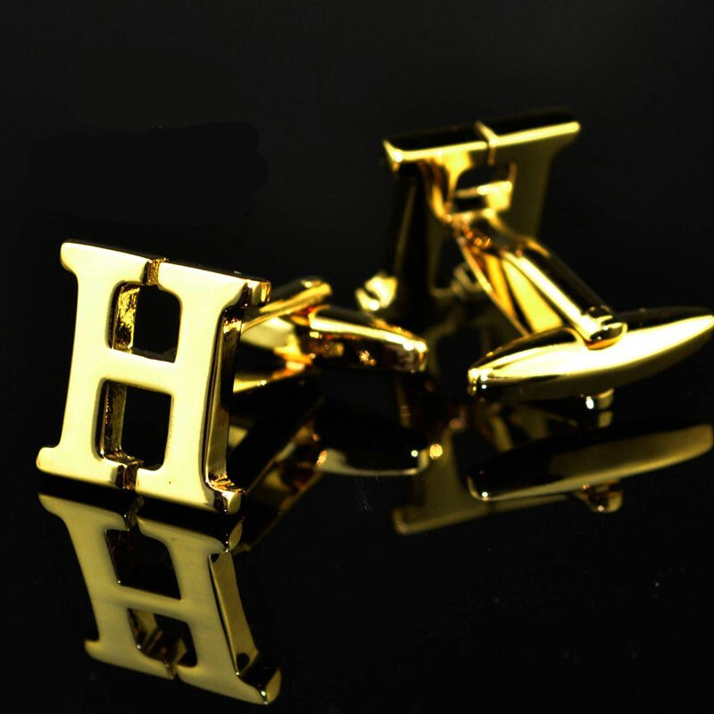 English alphabet cufflinks cuff nails men's French buttons - Image 3