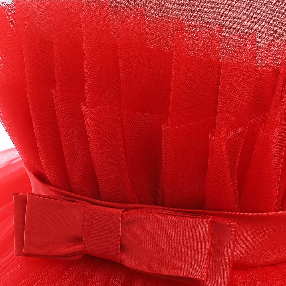 Mesh Extra Long Train Princess Skirt New Year Dress Girl Dress - Image 5