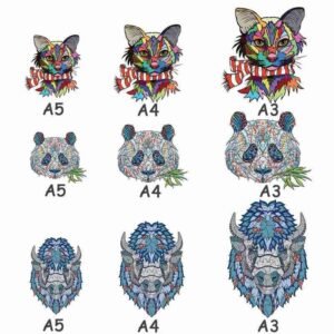 Shaped Wooden Cute DIY Flat Irregular Animal Puzzle