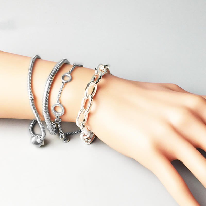 Sterling Silver Fashion Jewelry Bracelet Couple - Image 3