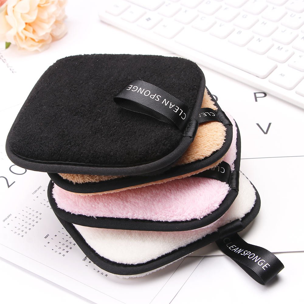 Lazy Makeup Remover Powder Puff Microfiber Sponge Face Wash Beauty Tool Square Short Hair - Image 2
