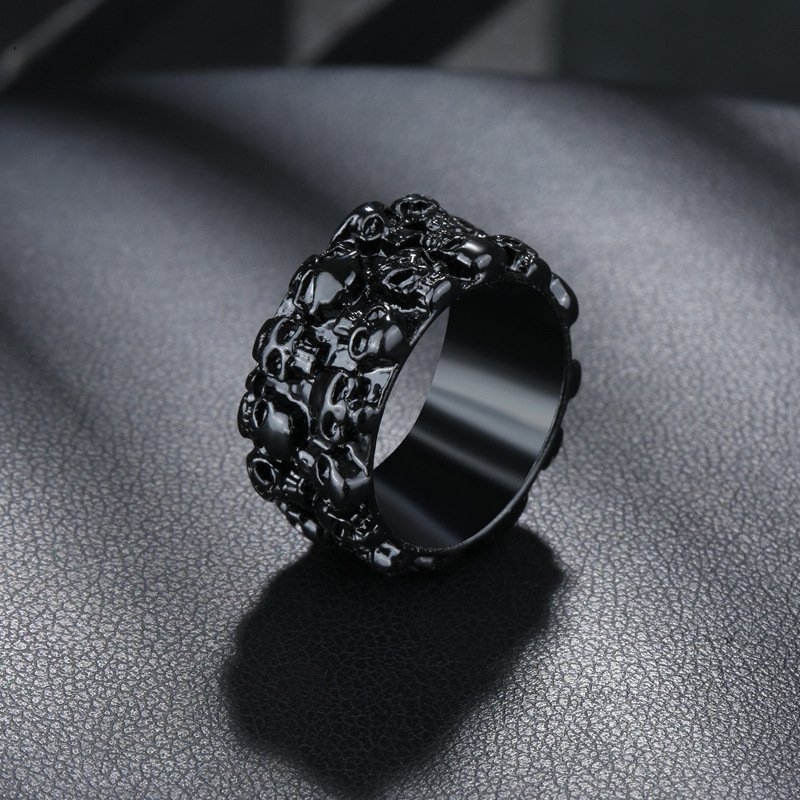 Personalized Surrounding Skull Cool Geometric Ring - Image 5