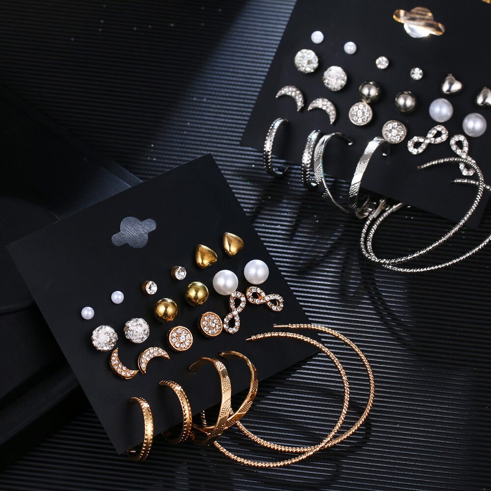 One Card Combination Earrings Female Diamond Earrings - Image 2