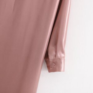 Mid-Length Solid Color Stand-Up Collar Temperament Dress