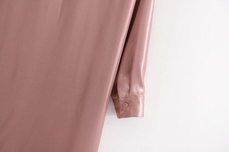 Mid-Length Solid Color Stand-Up Collar Temperament Dress