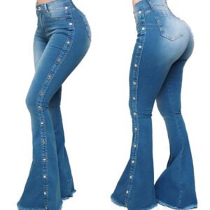 High waist stretch flared pants