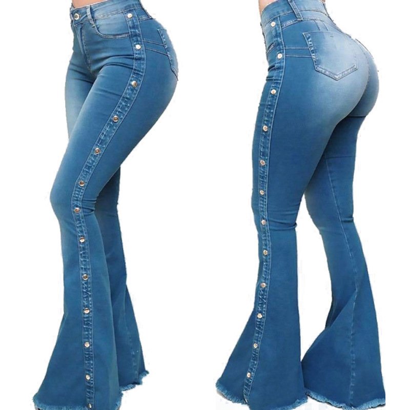 High waist stretch flared pants