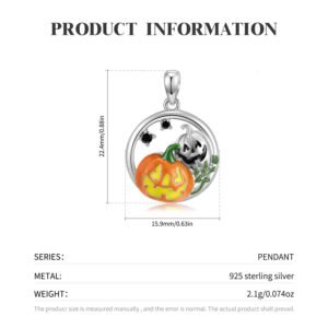 Halloween Gift Skull Pendant Necklace S925 Silver Necklace