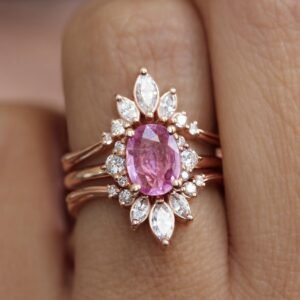 Tourmaline Zircon Full Diamond Colored Gems Ring For Women
