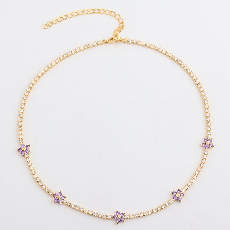 Flower Necklace With Delicate Micro-paved Zircons - Image 9