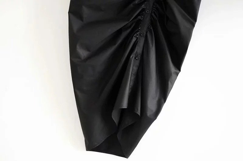 Niche Design Pleated Single-Breasted Hip Skirt - Image 2