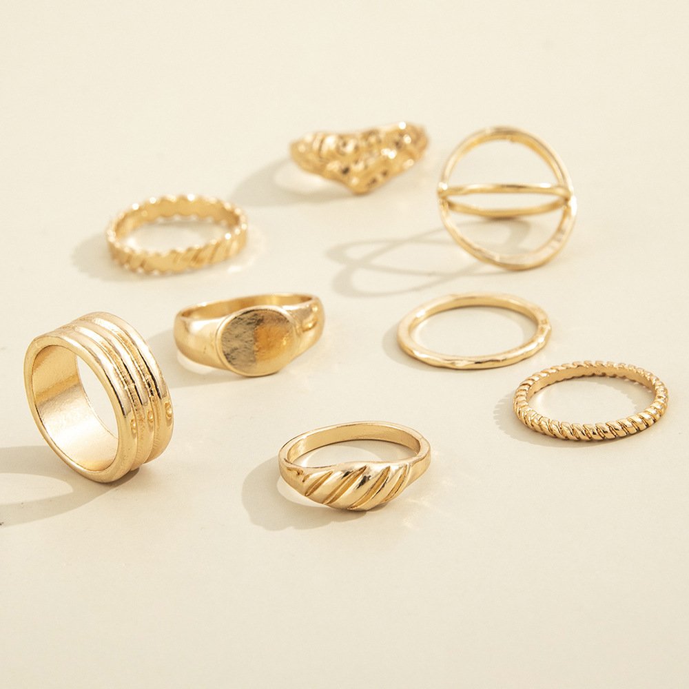 Eight-Piece Metal Joint Ring Temperament Set - Image 2