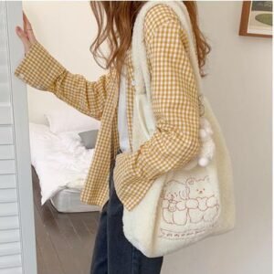Plush Shoulder Bag Girl Student Vest Bag