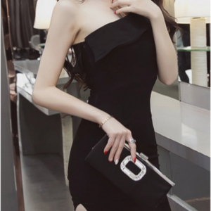 One Shoulder Split Dress
