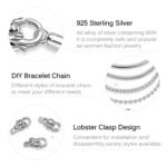 S925 Sterling Silver Silver Love Bear Lobster Buckle Accessories DIY Bracelet Buckle