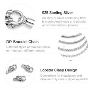 S925 Sterling Silver Silver Love Bear Lobster Buckle Accessories DIY Bracelet Buckle