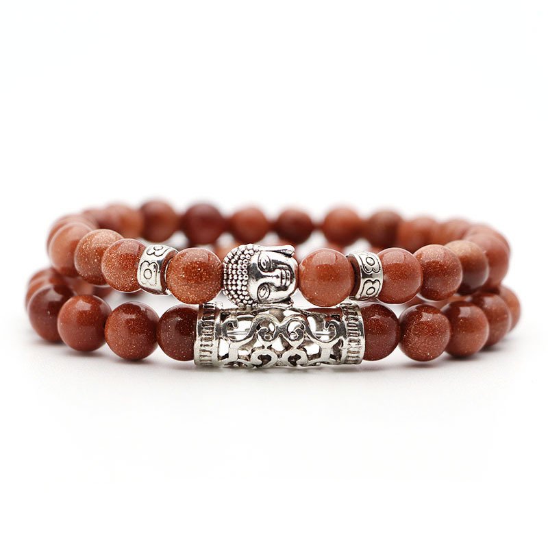 Volcanic stone tiger eye bracelet set - Image 3