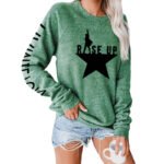 Five-pointed Star Print Round Neck Long-sleeved Pullover