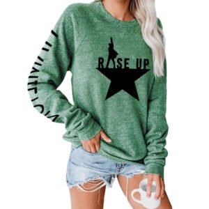 Five-pointed Star Print Round Neck Long-sleeved Pullover
