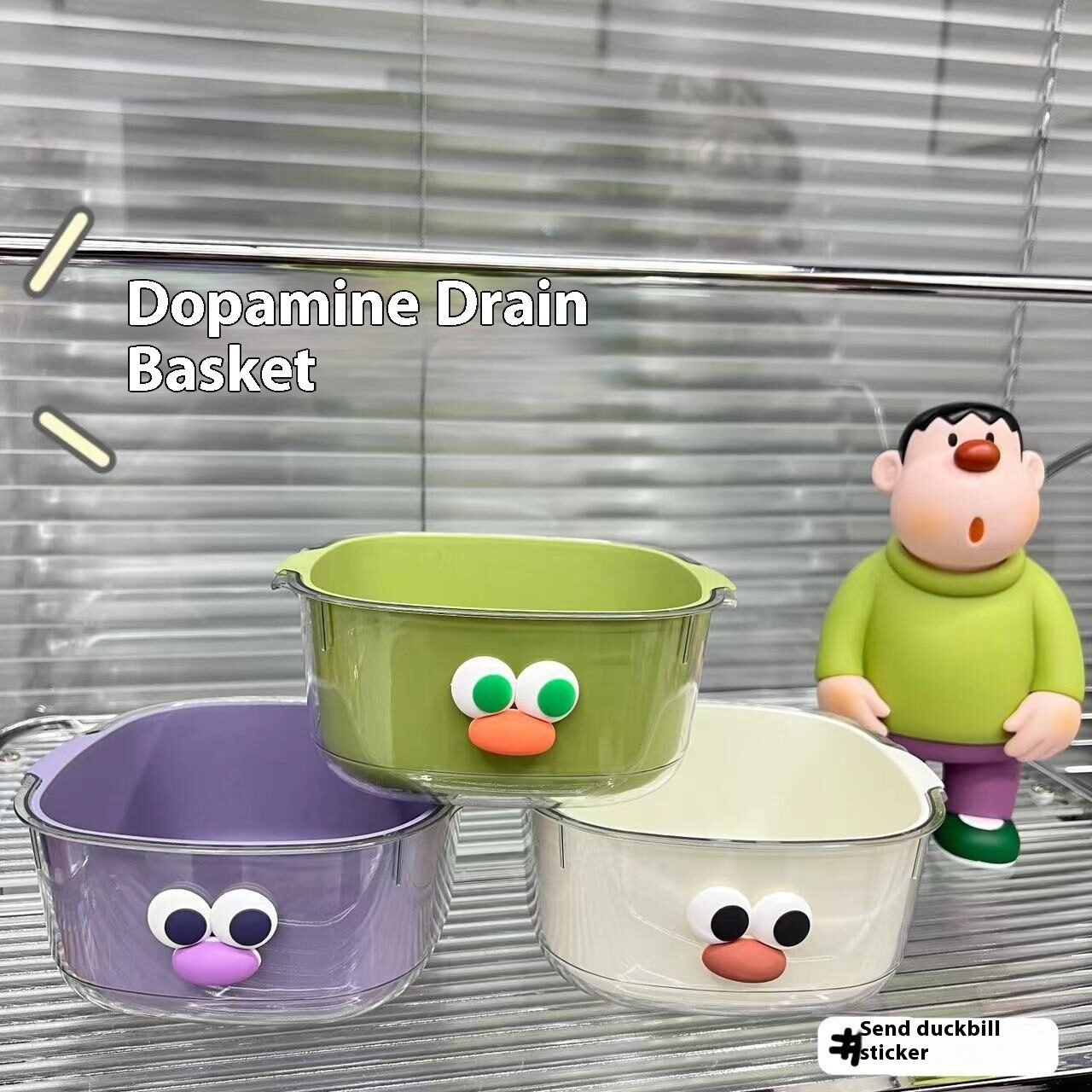 Thickened Double-layer Drain Basket Household