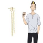 Cosplay Anime Tokyo Revengers Hanma Shuji Long Gold Chain Tassel Pendant Earrings