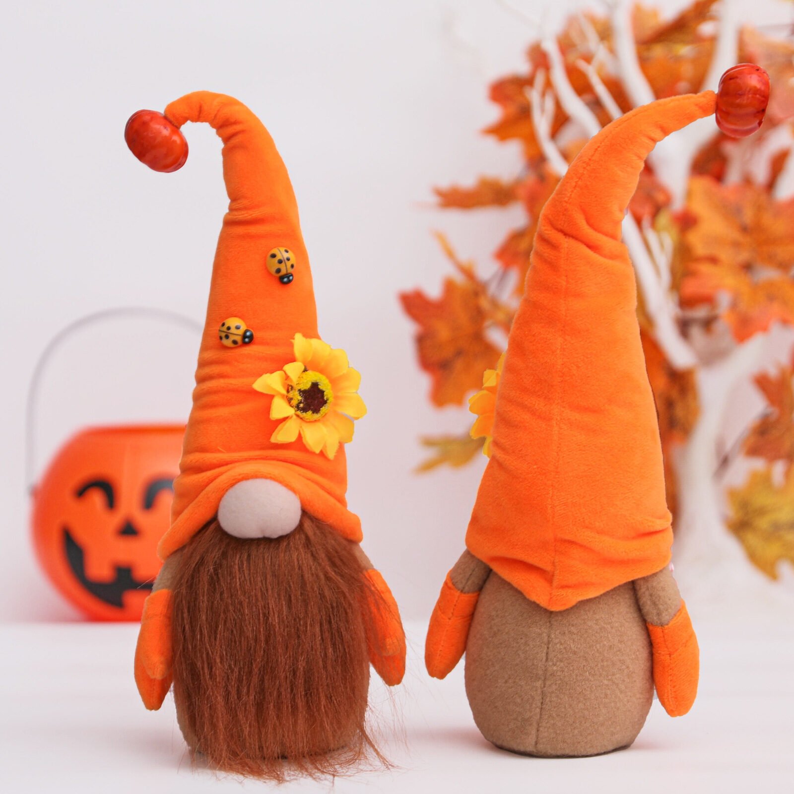 New Orange Sunflower Decorative Faceless Doll Ornament