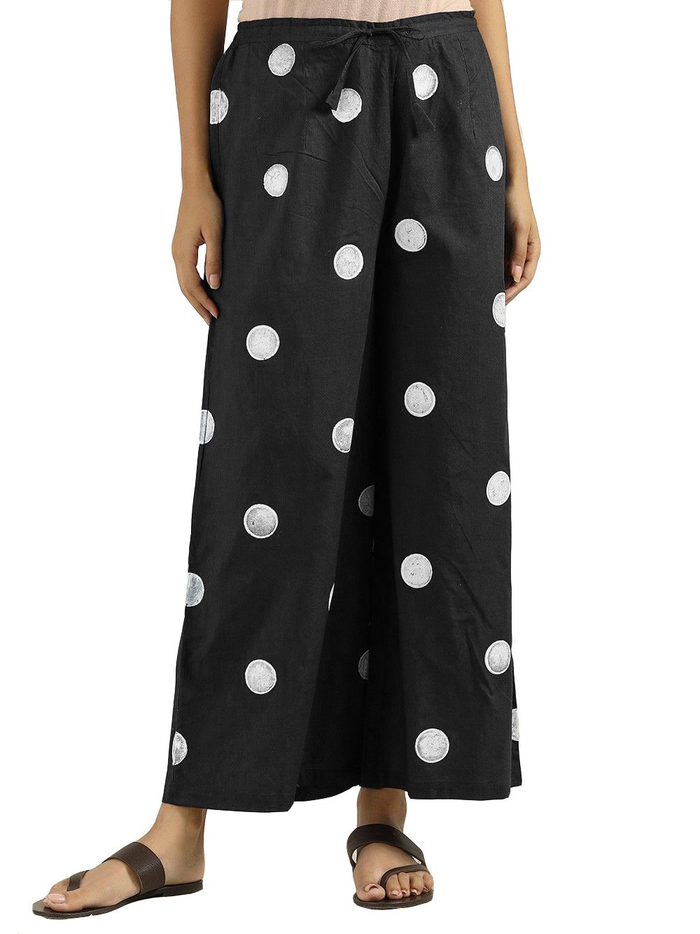 Women S Polka Dot Casual Wide Legged Wide Loose Trousers - Image 5