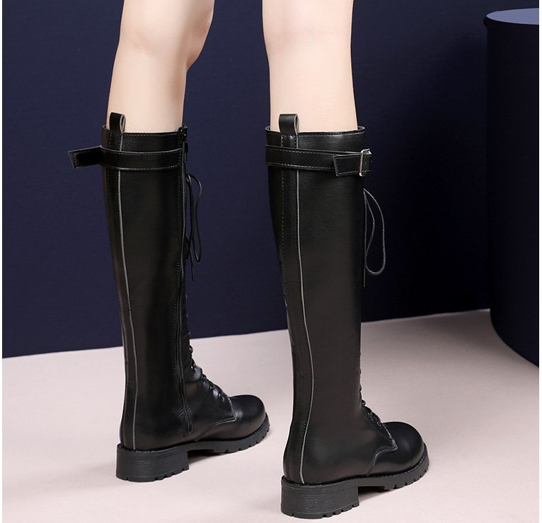 Long Tube Lace Round Toe Casual Fashion Boots - Image 5