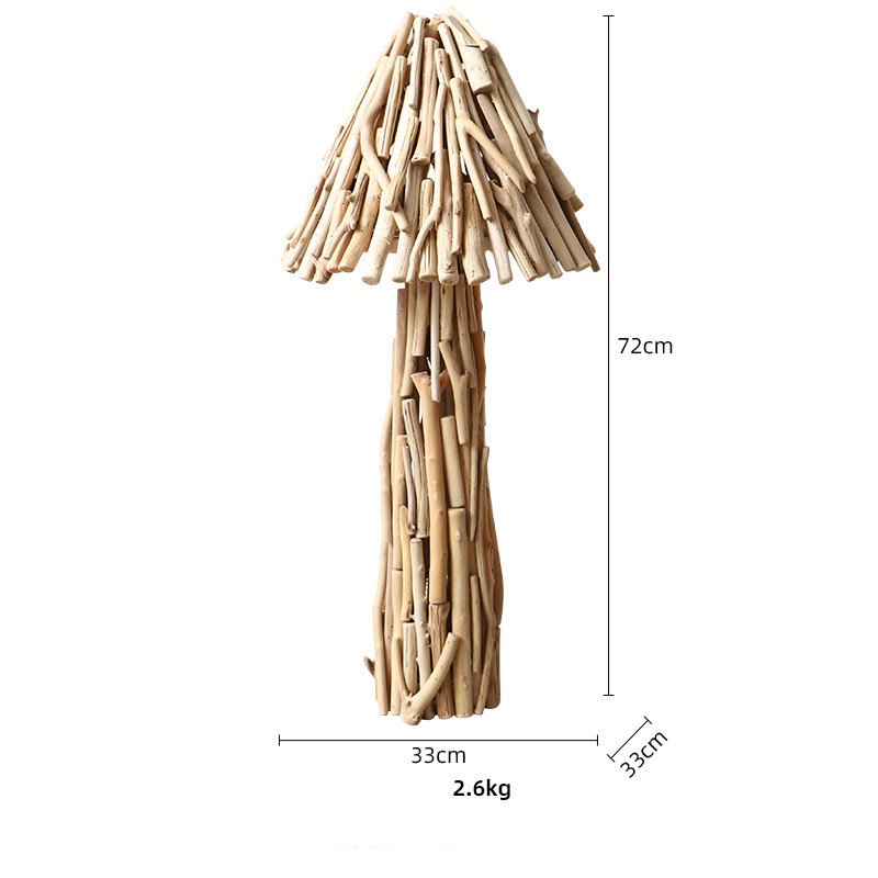 Creative Solid Wood Mushroom Floor Ornament - Image 8