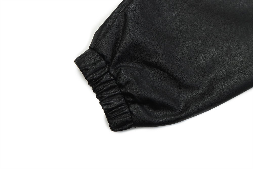 Dark Motorcycle Style Hooded Leather Jacket Men - Image 8