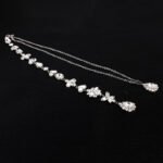Simple diamond long back chain necklace