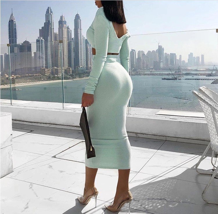 Waist wrap skirt suit - Image 3