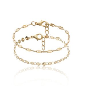 Geometric Chain Sequin Chain Combination Bracelet