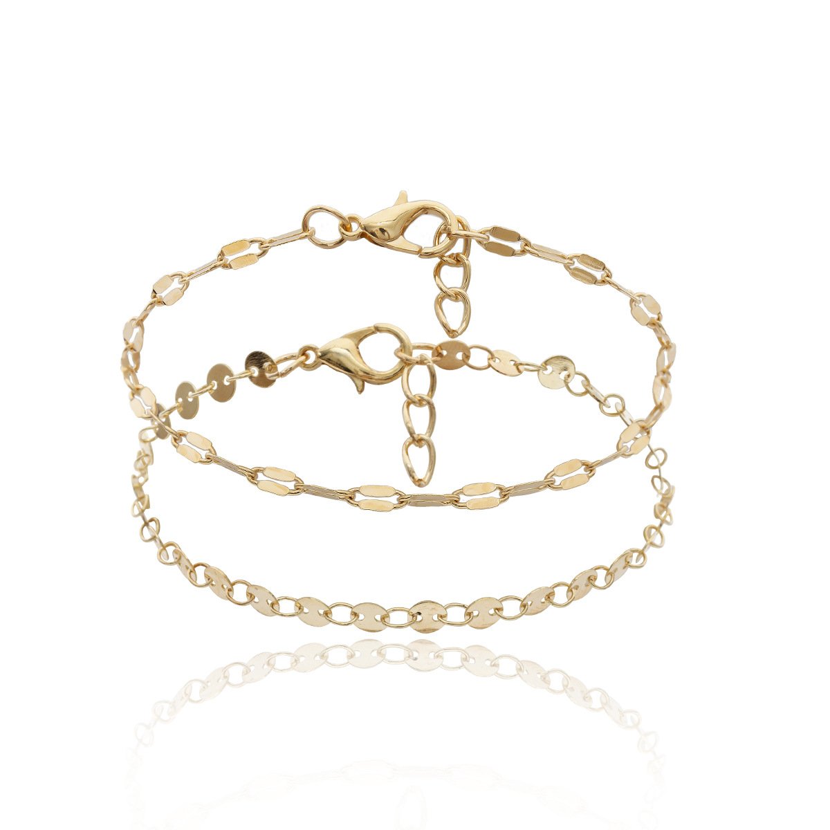 Geometric Chain Sequin Chain Combination Bracelet