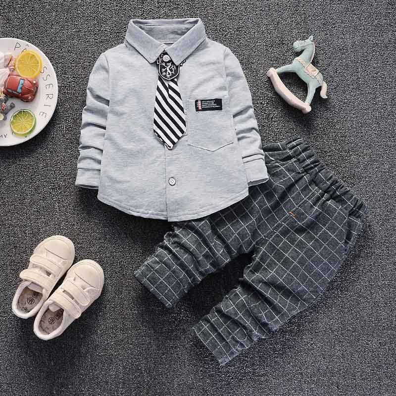 Boys' suit shirt tie two piece set - Image 2