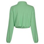 Stand-up collar zipper top contrast color stitching trousers two-piece suit
