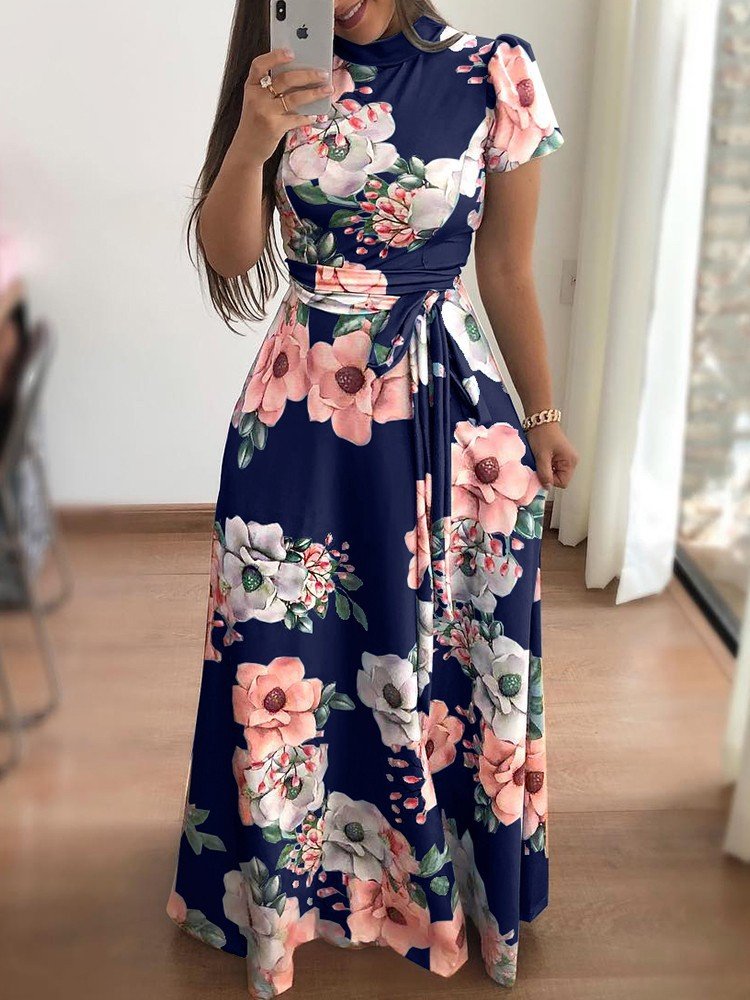 Printed tie dress - Image 9