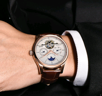 Men's automatic mechanical watch men's watch leather belt waterproof multi-function sports watch tourbillon watch - Image 2