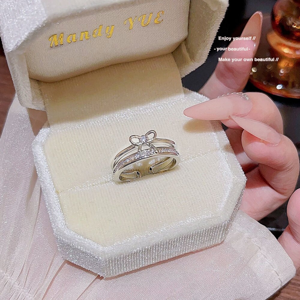 Dainty Zircon Open Ring, Niche High-Grade Design, Adjustable Daily Accessory - Image 4