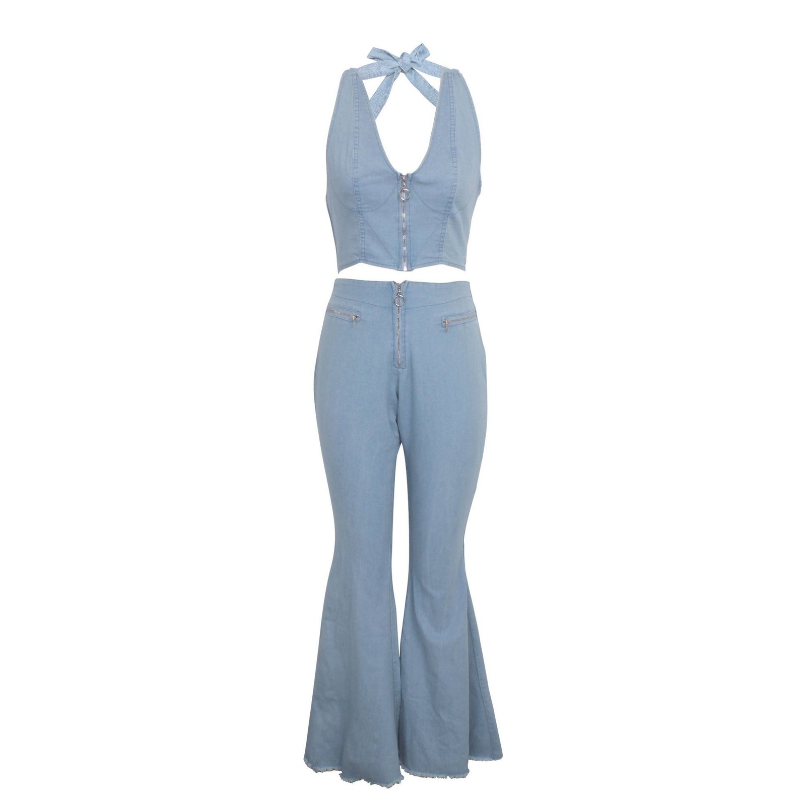 Frosted washed denim suit - Image 21