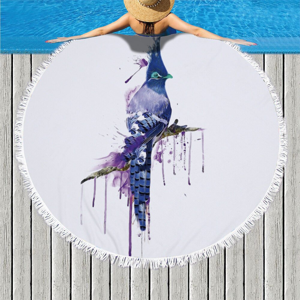 Round fringed beach towel - Image 3