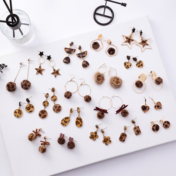 Korean fashion sexy leopard earrings exaggerated personality temperament earrings for round face with thin face earrings - Image 3