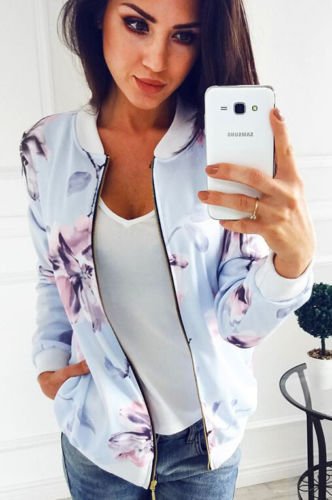 Printed long sleeves short section small coat - Image 2