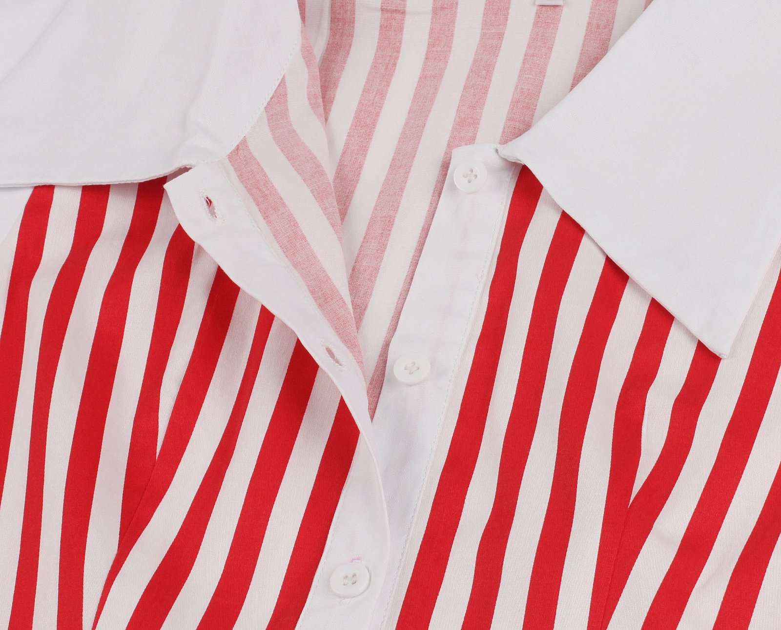 Half sleeve striped dress with lapel - Image 4
