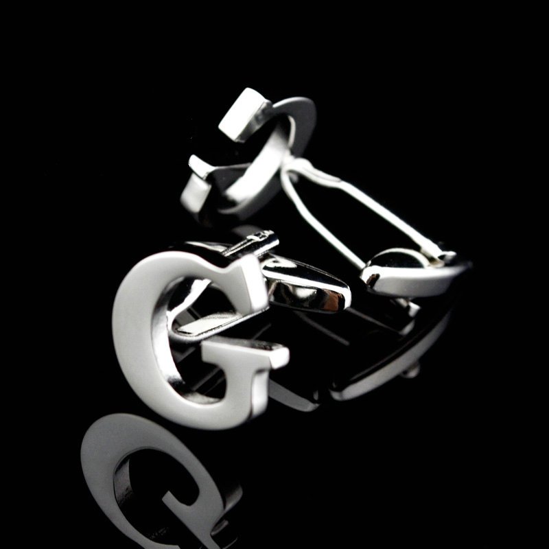English alphabet cufflinks cuff nails men's French buttons - Image 6