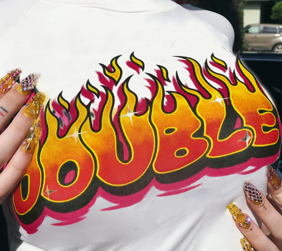 T-shirt flame letter print - Image 8