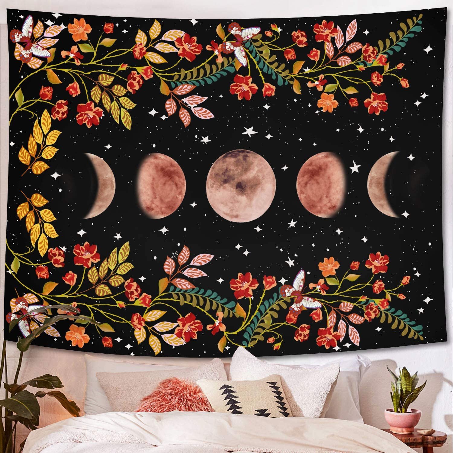 Psychedelic decorative flower wall with stars and moonlight - Image 7