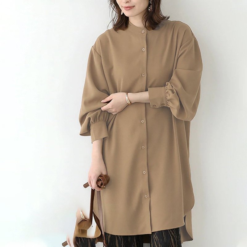 Women's Long-sleeved Shirt Loose Mid-length - Image 7