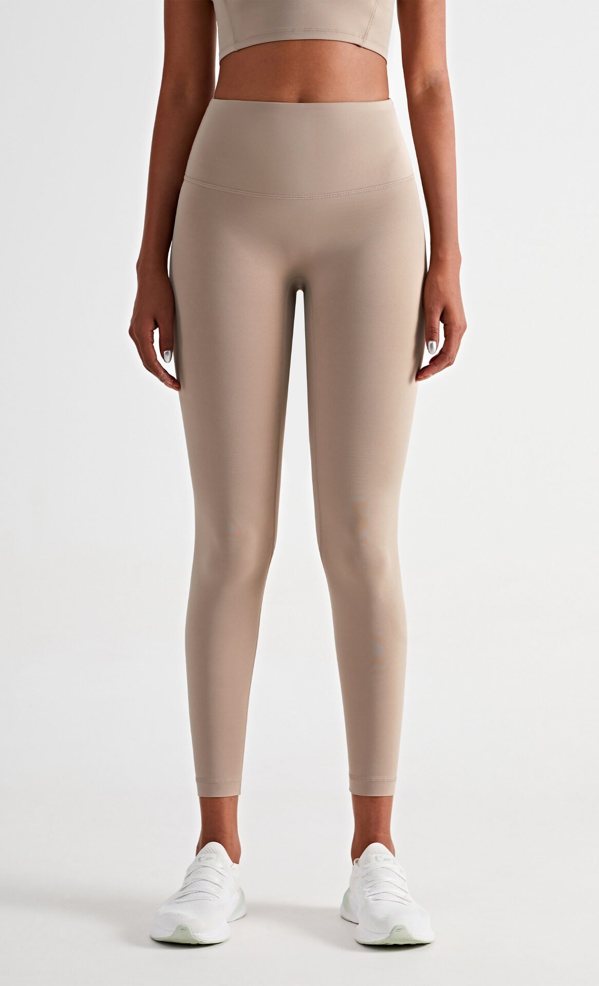 High Waist No T Tipped Thin Anti-Rolling Peach Leggings - Image 4